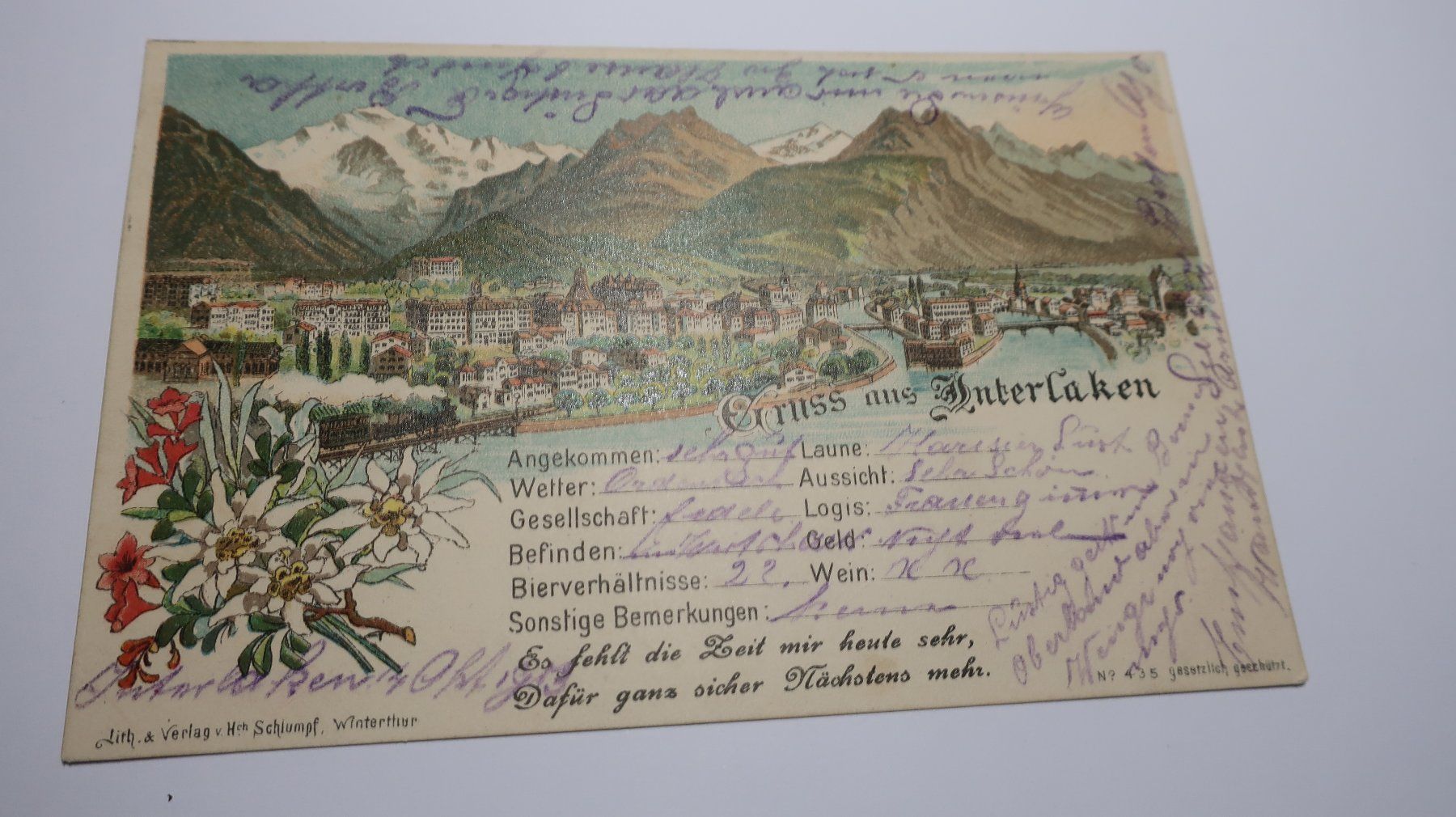 Cartoline postali: Gruss aus Interlaken  1903 – Usato da Cormoret venduto da Pascalll2001 1