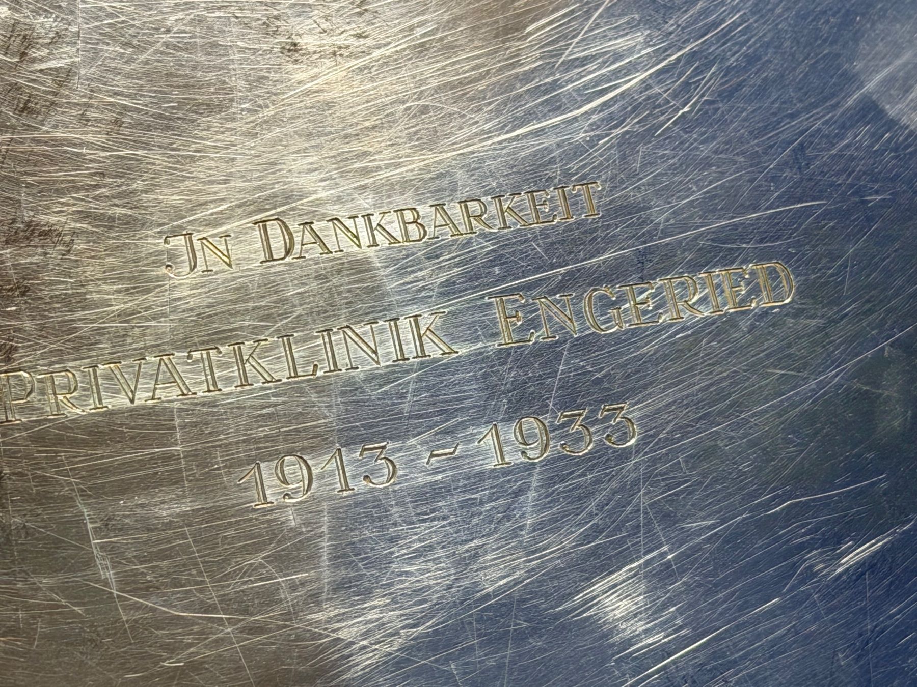 Piatti: SILBERTELLER "PRIVATKLINIK ENGERIED 1913-1933"- BERN – Usato da Matzingen venduto da exklusives 4