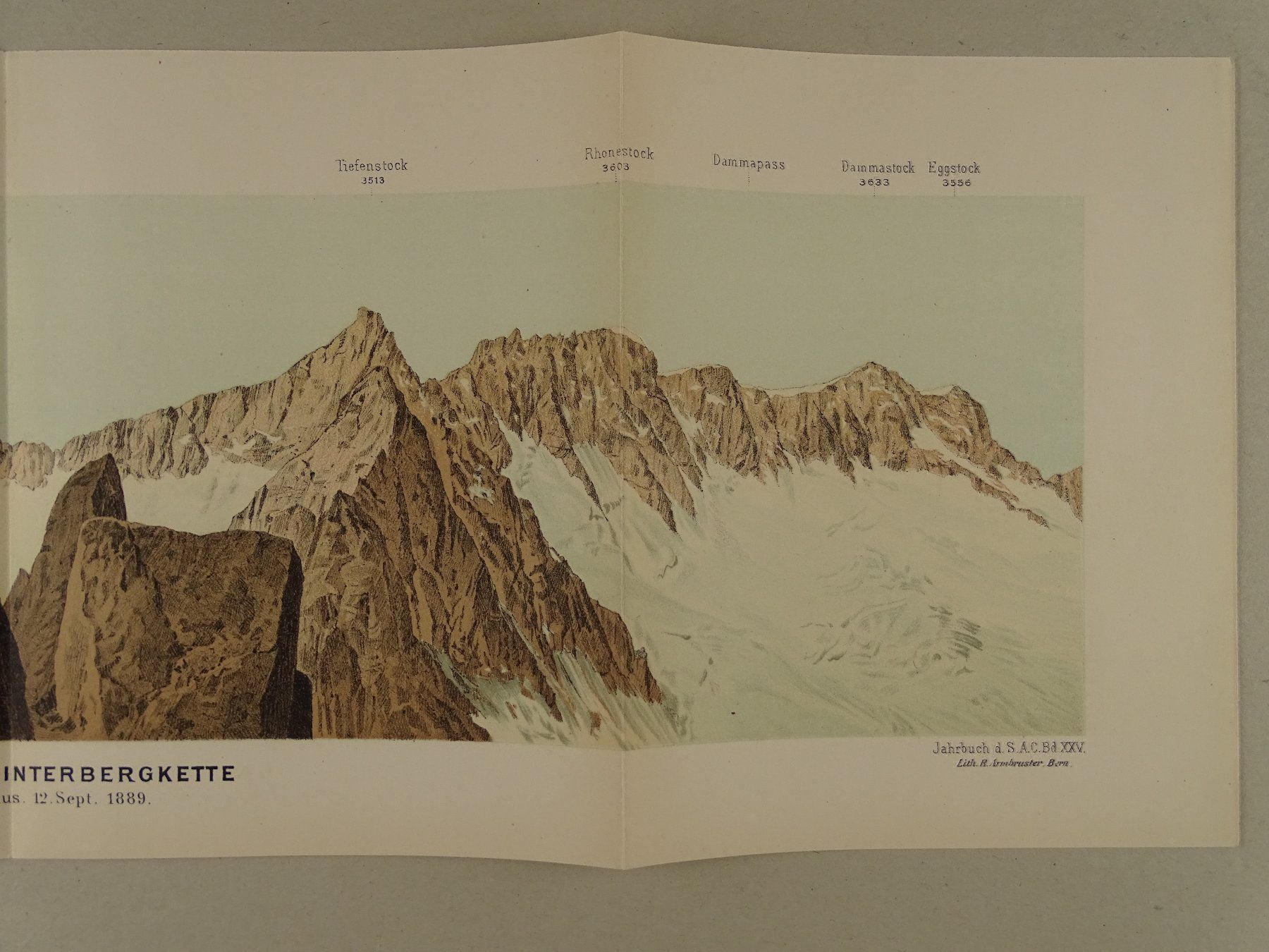 Cartine & Atlanti: PANORAMA GALENSTOCK & WINTERBERGKETTE – Usato da Grüningen venduto da Kartensammler 1