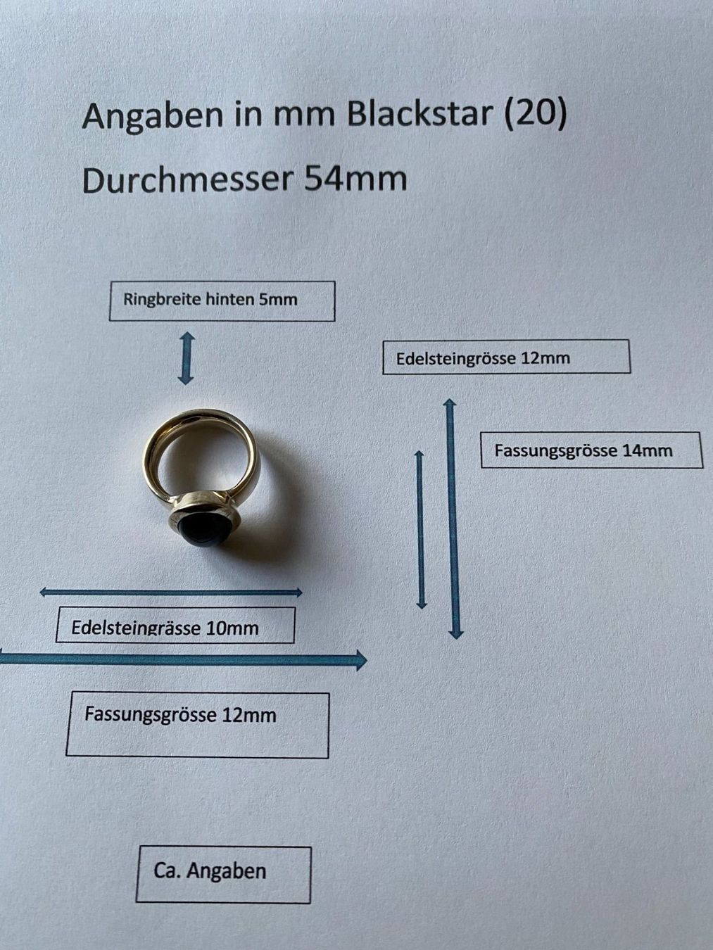 Ringe: Ring, Silber/Blackstar, Durchm.54mm (20) – Neu (gemäss Beschreibung) aus Muri b. Bern von Silberqualle 4