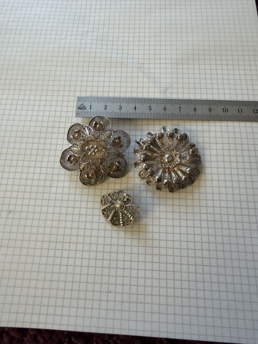Spille & Fermagli: Filigrane Brosche, Silber, Trachten-Schmuck, Schweiz – Difettoso da Lyss venduto da nekoreh