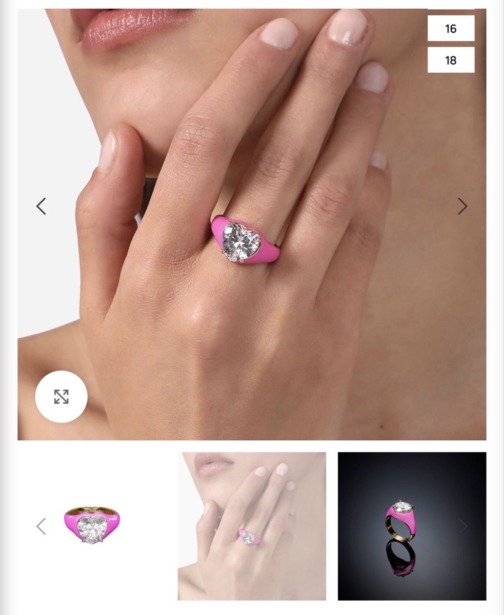 Anelli: Chiara Ferragni Pink Ring with heart zircone – Usato da Nyon venduto da My_wardrobe 1