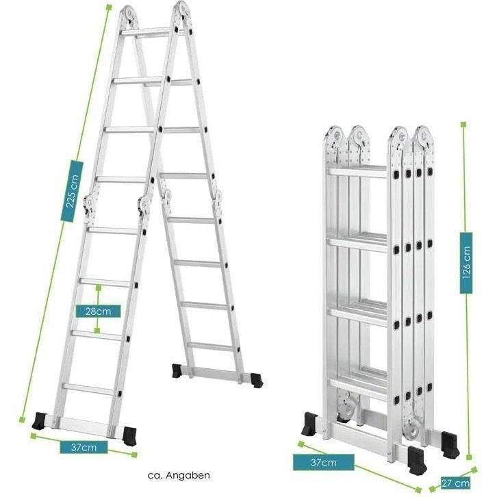 Scale: Multifunktions - und Teleskopleiter - 4x4 Sprossen - 4.7m – Usato da Neerach venduto da topshotta