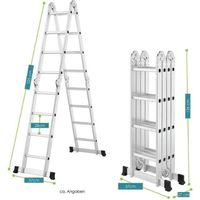 Multifunktions - und Teleskopleiter - 4x4 Sprossen - 4.7m
