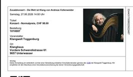 27.6.26 - Vollenweider Andreas- 14 Uhr - (Klanghaus)