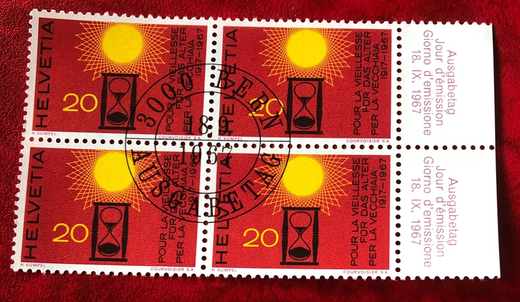 Tutti i francobolli: 4 er Block Nr.450 mit Stempel Bern    – Usato da Aarau venduto da Billa007