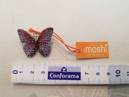 Schöne Schmetterlingsbrosche lila 3.5cm breit moshi Neu!