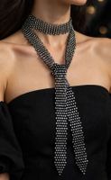 Collana choker con strass colore nero nuovo stato