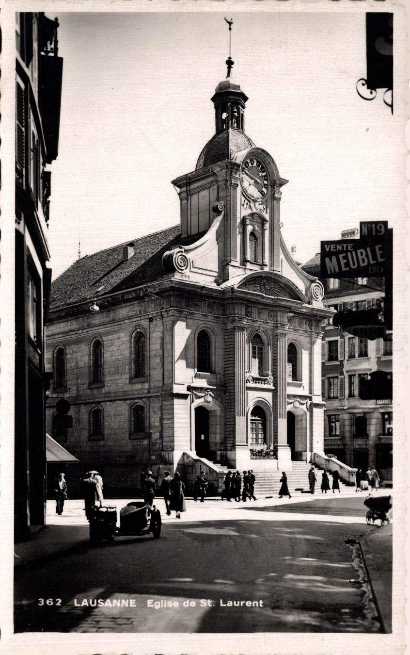Cartes postales: Lausanne. Eglise de St. Laurent – D'occasion à Bronschhofen par Astore