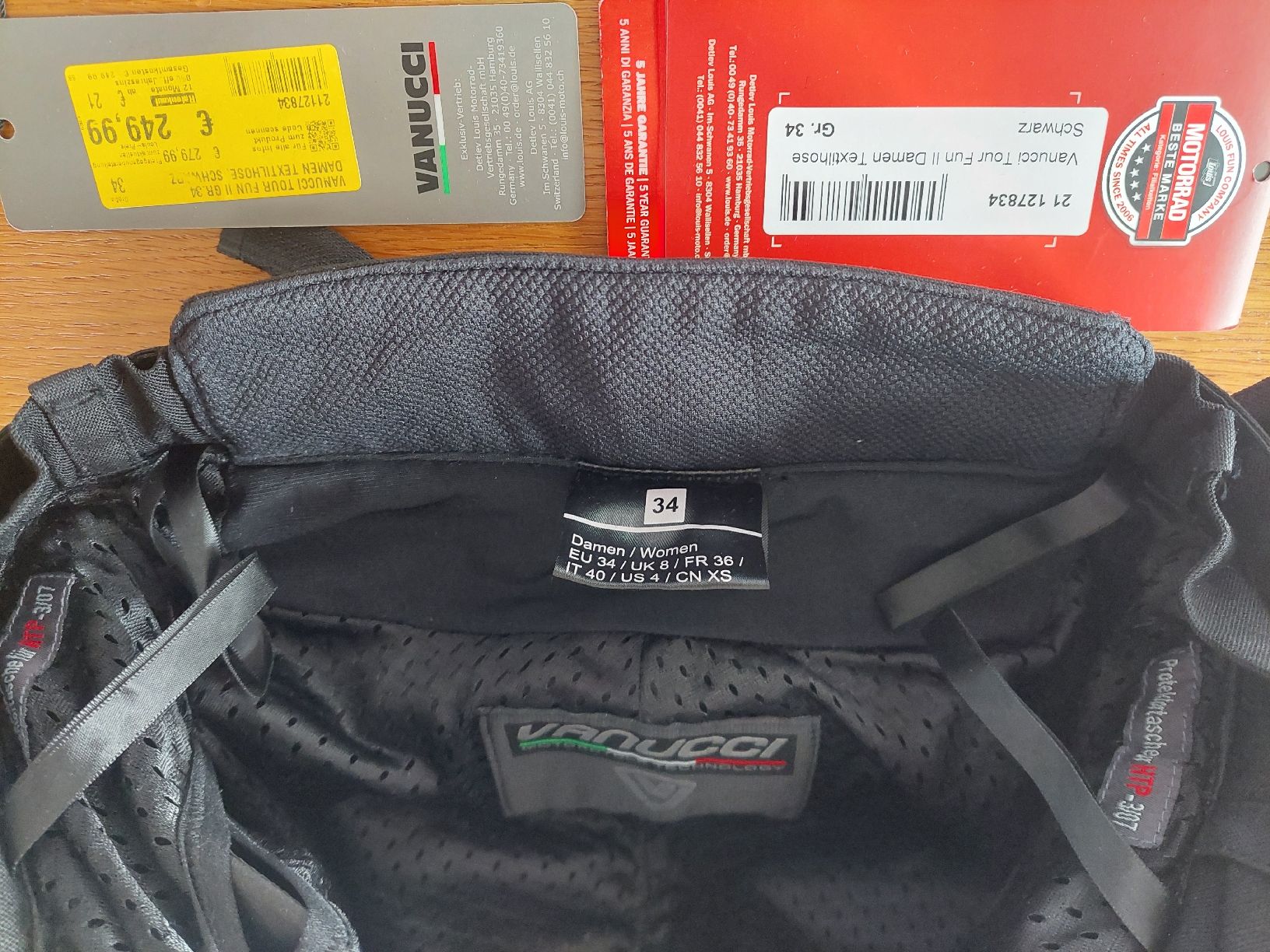 Vanucci Pantaloni: Vanucci Motorradhose Textilhose Gr. 34 – Usato da Abtwil AG venduto da kidimagic1 2