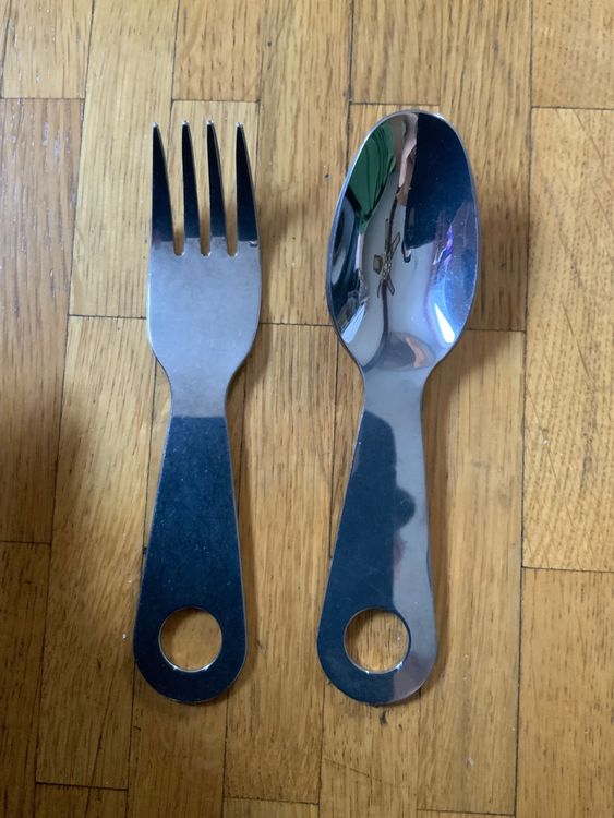 Ménagère,Tasse et cuillère-fourchette pliante en Titanium pour voyage