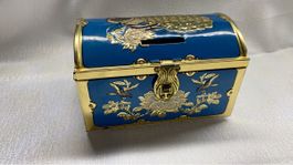 Dekorative Schatulle Kässeli blau goldfarben