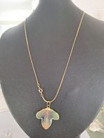 Schlangenkette mit Vergoldetem.Orchideenblatt