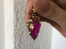 Pendentif cristal rose