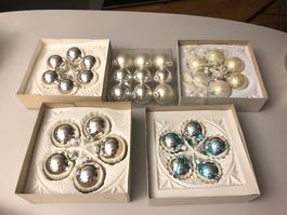 Christbaumkugeln Baumkugeln Glaskugeln  Weihnachtsdeko Silbe