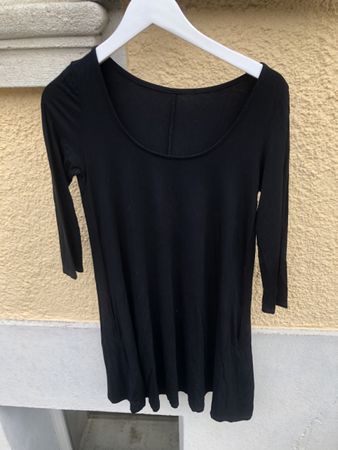 Schwarzes Kleid/langes Shirt mit Taschen