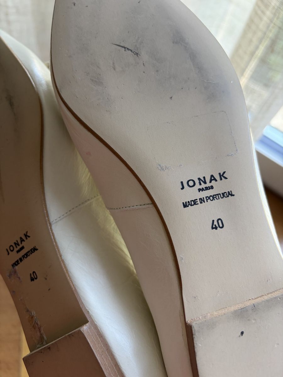 Jonak Chaussures femmes: Ballerines JONAK cuir blanc   – D'occasion à genève par Valou10 4