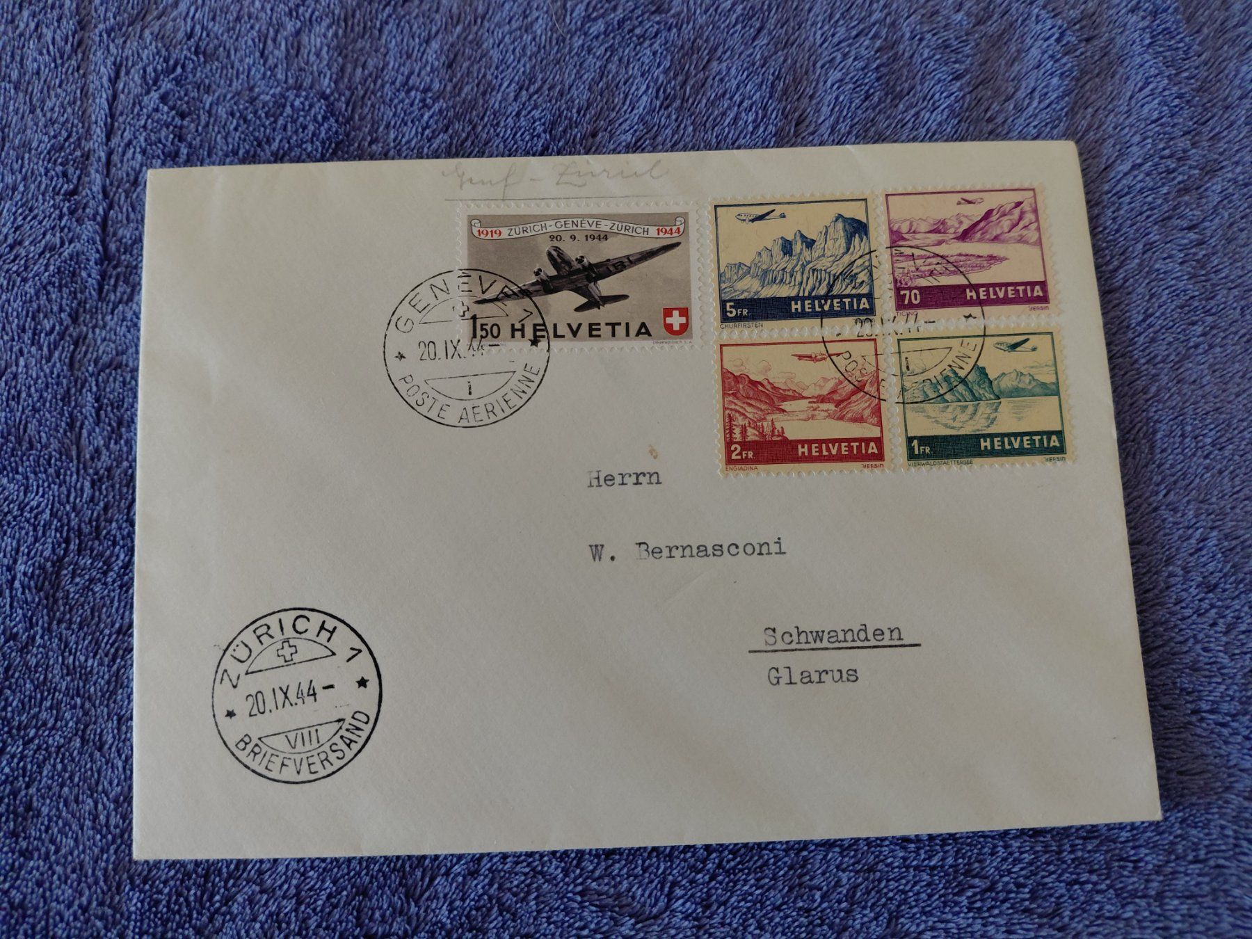 Tous les timbres: Schöner Luftposrbrief 1944 – D'occasion à Horw par Onurb008