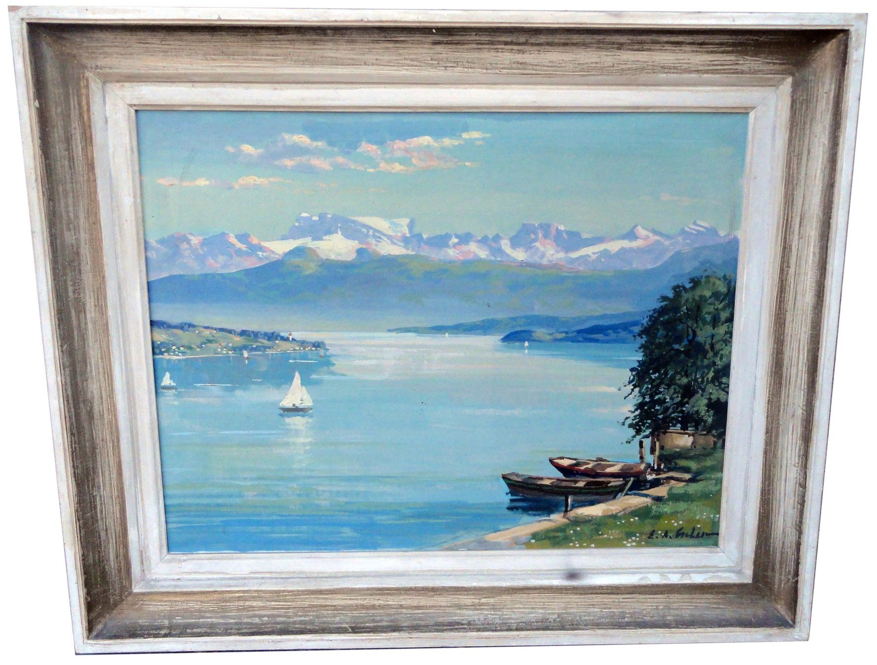 Tableaux: Gemälde "Schiff auf dem See" – D'occasion à Schaffhausen par Golom01