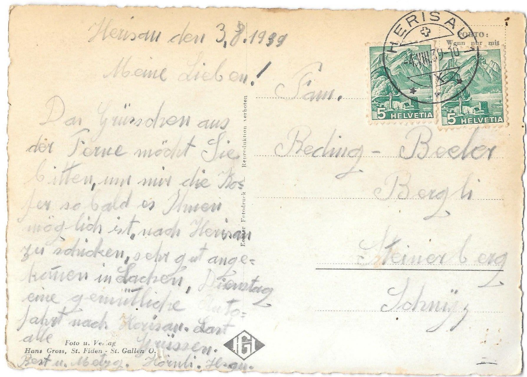 Cartoline postali: Herisau Platz – Usato da Olten venduto da clotaldi 1