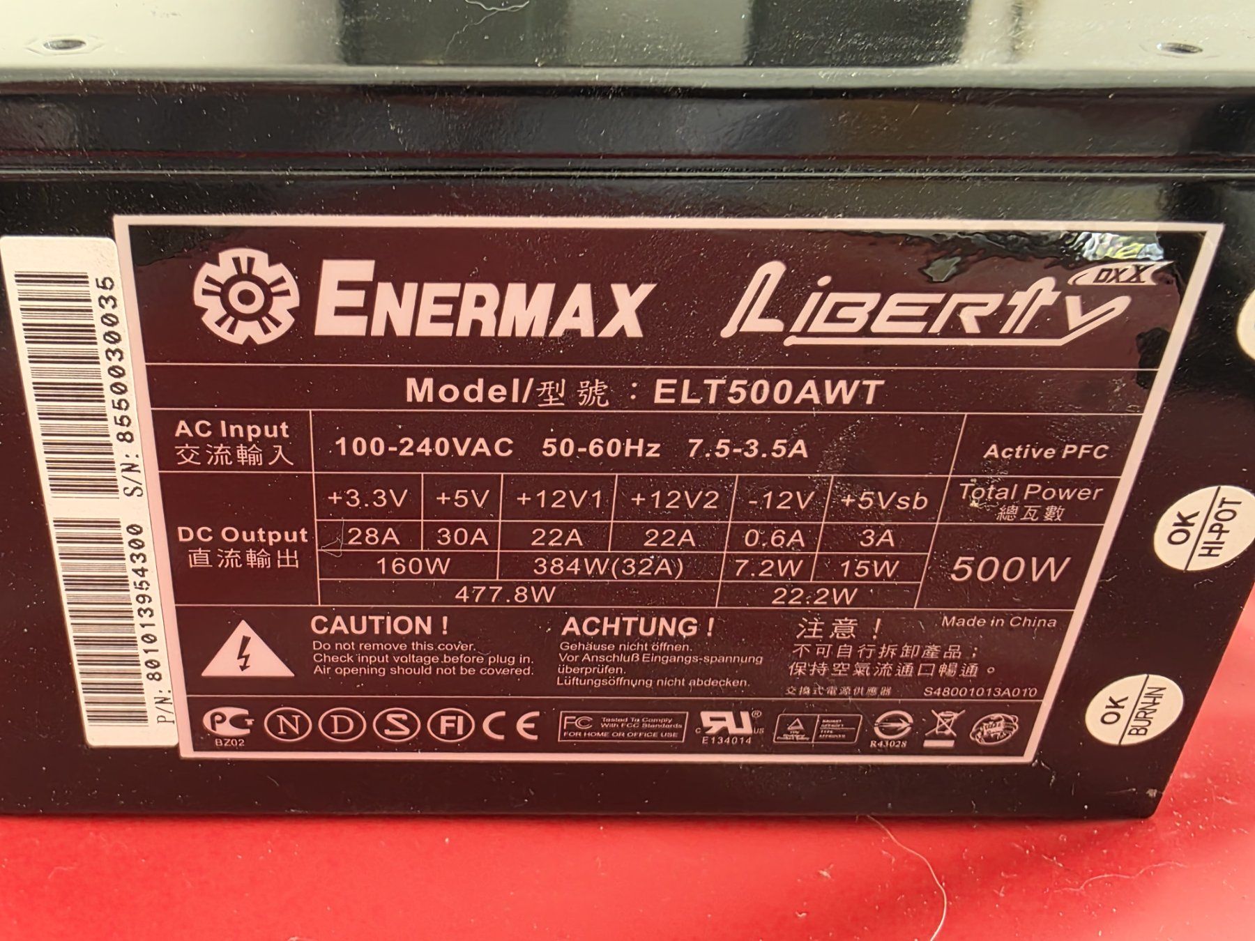 Componenti elettronici: 5x 500W ATX Power Supply - gebraucht, ungetested – Usato da Müllheim Dorf venduto da paped 6