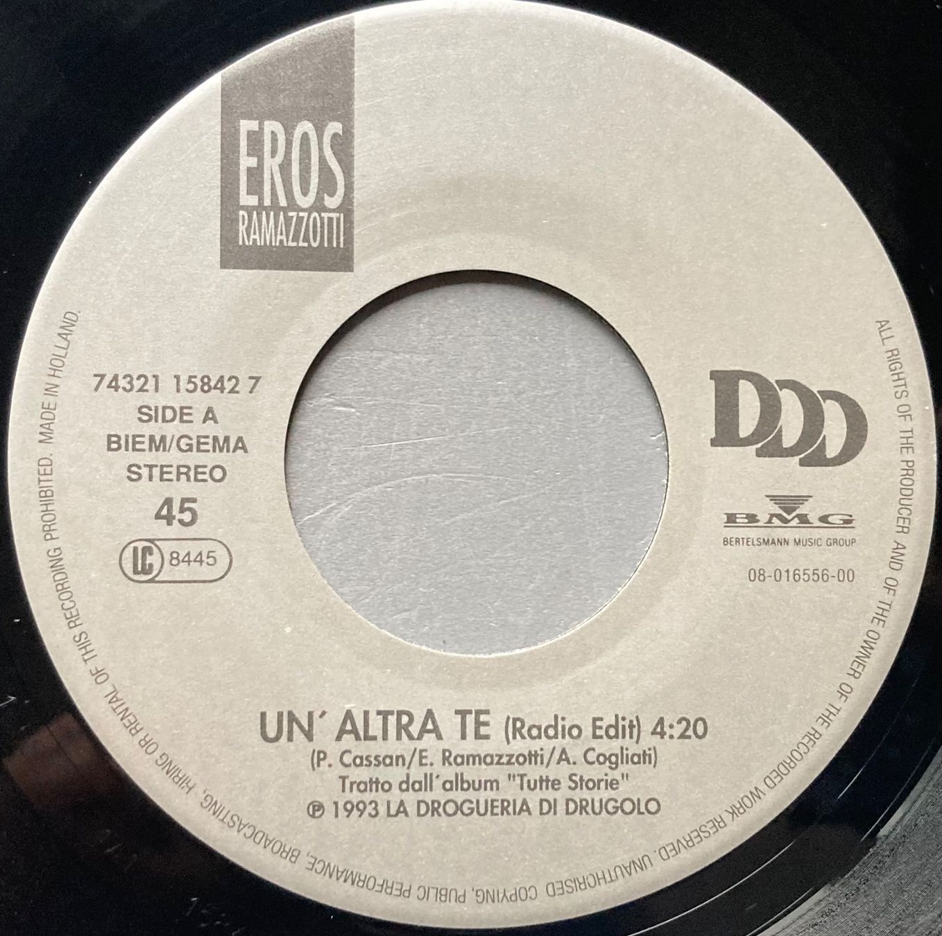 Dischi in vinile: EROS RAMAZOTTI - UN'ALTRA TE – Usato da Poliez-Pittet venduto da Newtown-Records 2