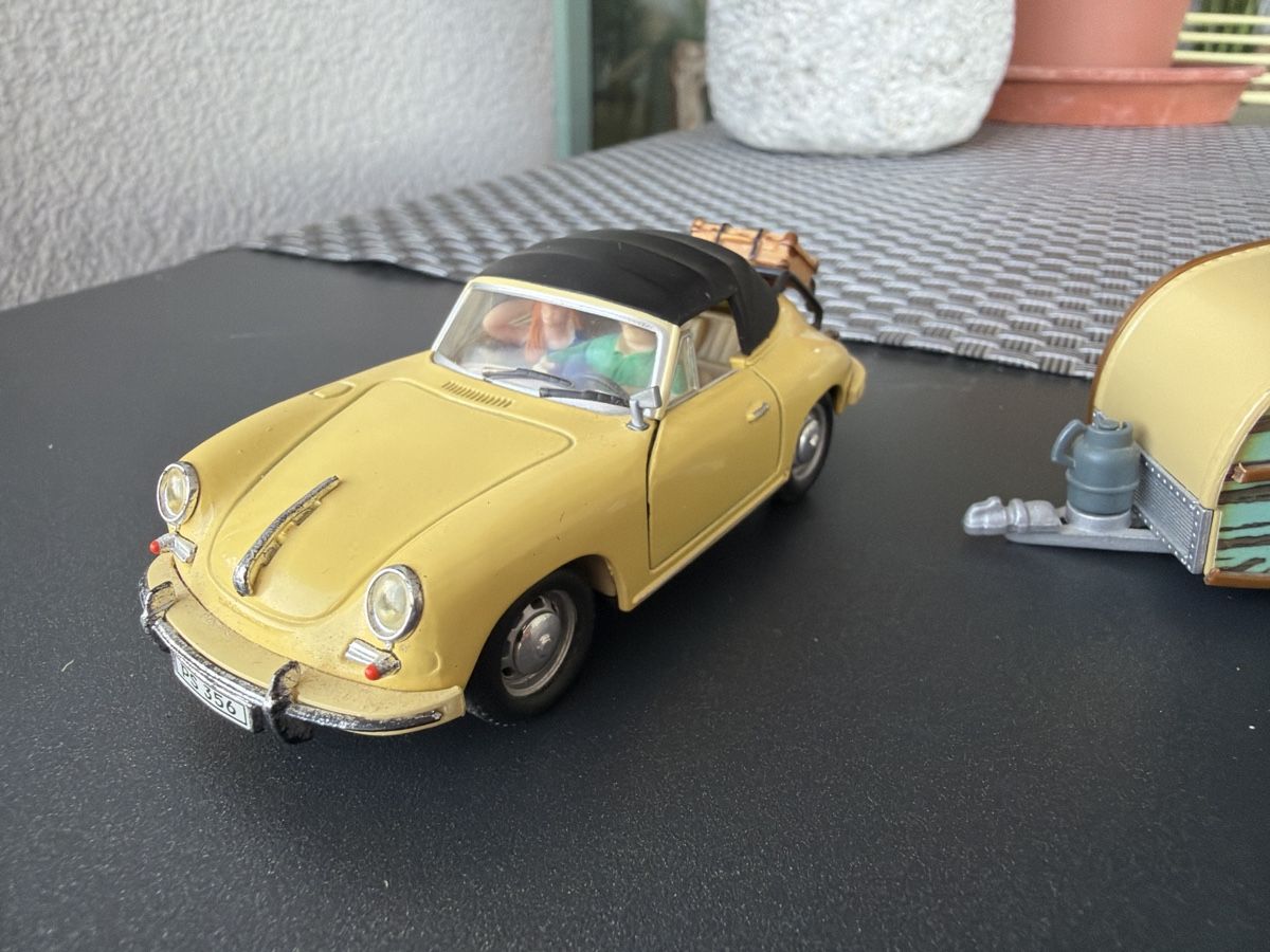 Brumm Modellautos: Porsche 356 mit Wohnwagen - 1/43 - Schuco – Gebraucht aus Wolfwil von Rolex1 1