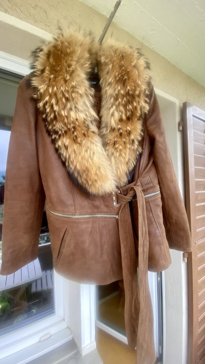 Giacche: Braune Lammlederjacke mit  echtem Fuchspelz – Usato da luzern venduto da bar_5gtr