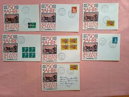 14 herrliche Sonderbriefe 750 Jahre Seewen Schwyz 1967