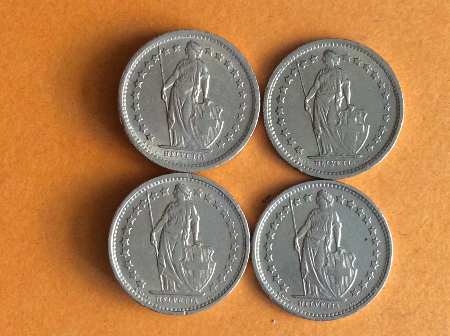 Tutti le monete: 1/2 franc  1968-1969-1970-1971 – Usato da Genève venduto da pie_fh2d 1