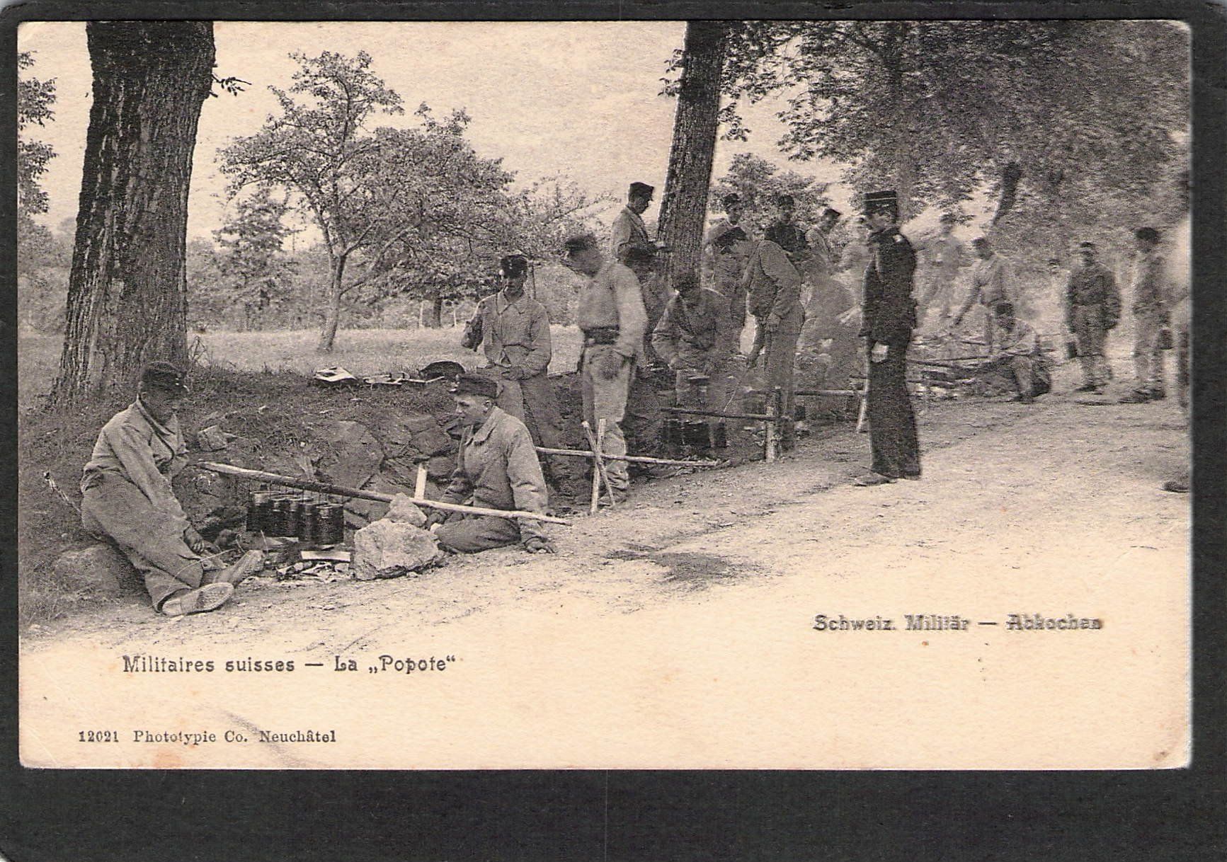 Ansichtskarten: -Schweiz. Militär , Abkochen , 1907 – Gebraucht aus Reichenburg von Pipo-67