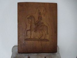 Antikes Holzmodel Biber  / Kavallerie Militär Pferd