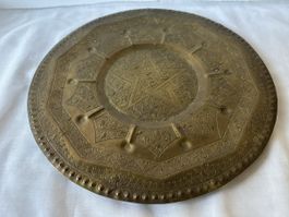 Antike orientalische Messingplatte mit Sternmuster!