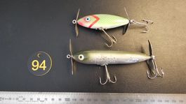2x Topwater Vintage 🇺🇸 Heddon & Shakespeare Wobbler