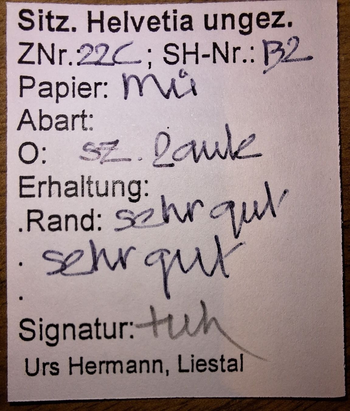 Tutti i francobolli: Strubel 22C mit Befund Kat. 150.- – Usato da Balgach venduto da SIMEON27 2