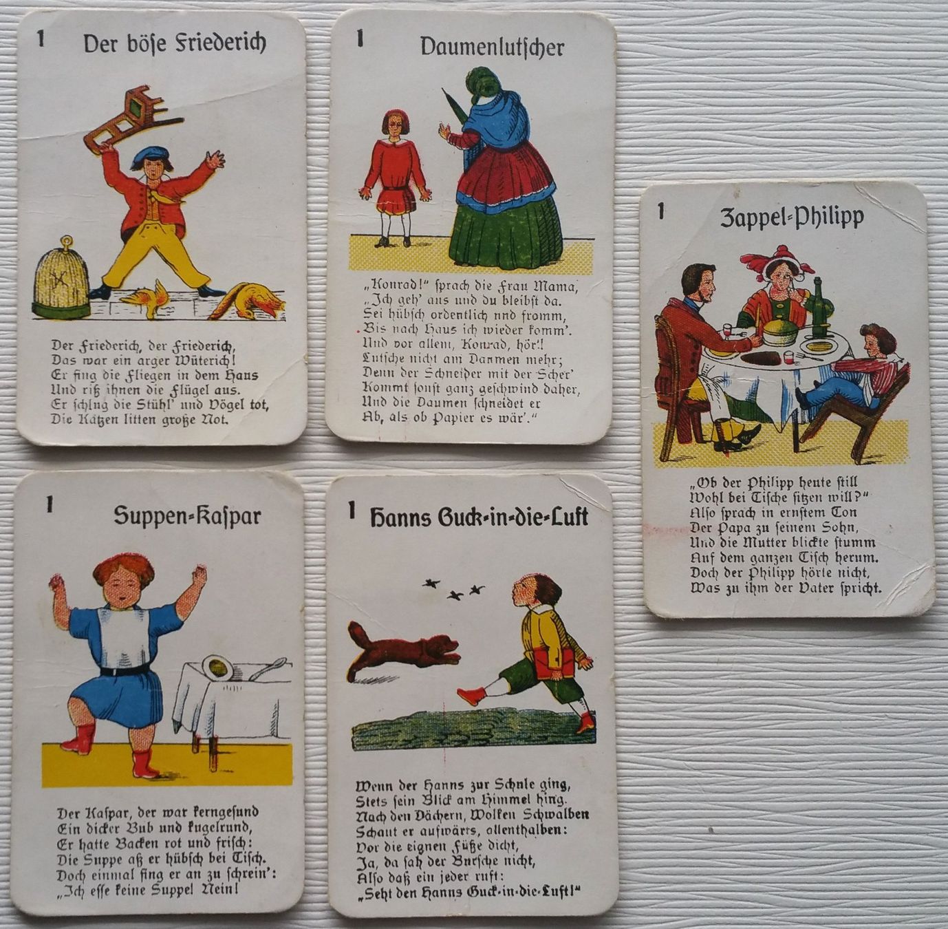 Giochi: Der Struwwelpeter - Quartett mit 20 Spielkarten, 1950-60 – Usato da Oberriet SG venduto da ganesh435 2