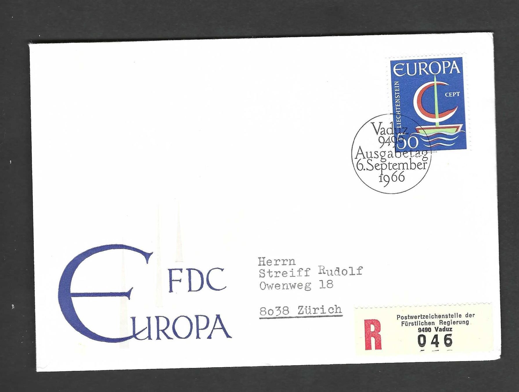 Alle Briefmarken: FDC Einschreiben Liechtenstein – Gebraucht aus Koblenz von Markenhimmel