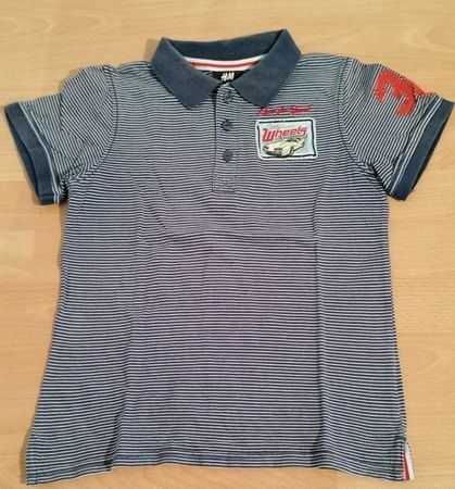 blau-weiss gestreiftes Poloshirt Gr. 122