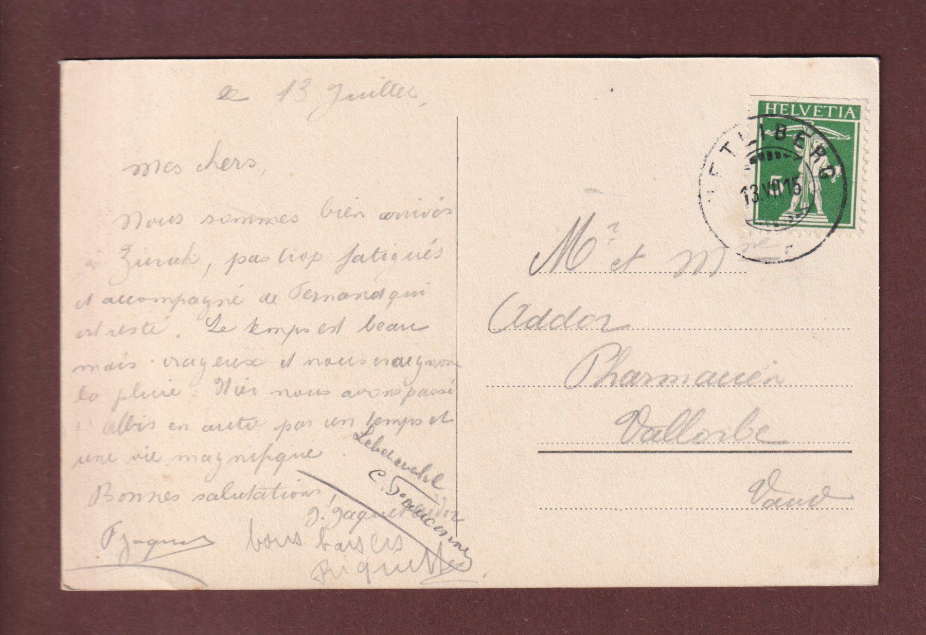 Ansichtskarten: UETLIBERG - Uto-Kulm - 1915 – Gebraucht aus Pully von nicecards 1