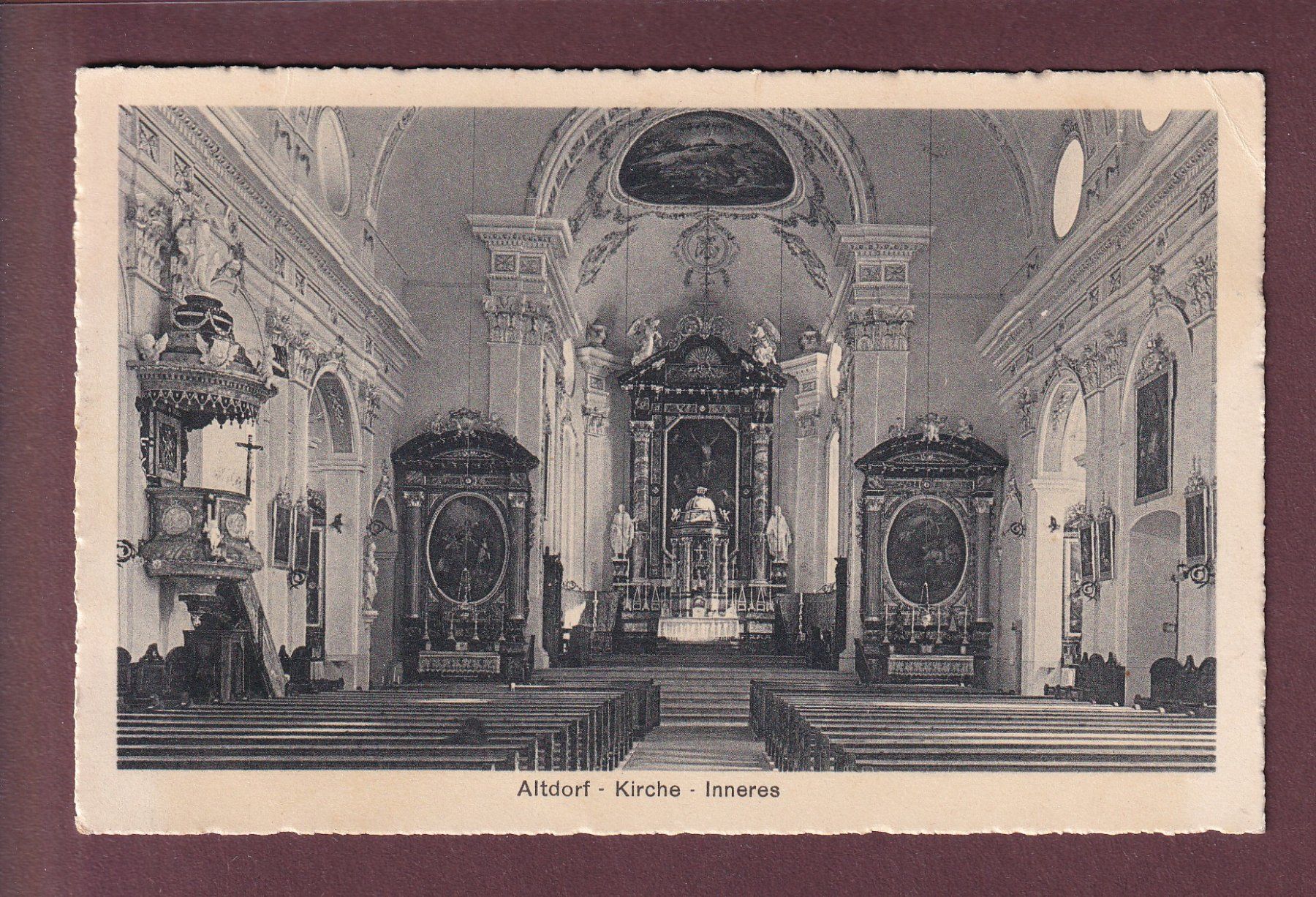 Cartoline postali: ALTDORF - Kirche - Inneres - 1930 // Eckbug // – Usato da Pully venduto da nicecards