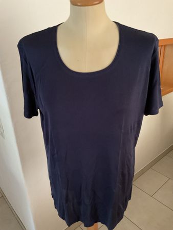 Damen Seiden Tshirt Rundhals,KA , Alkena XL stark Dunkelblau