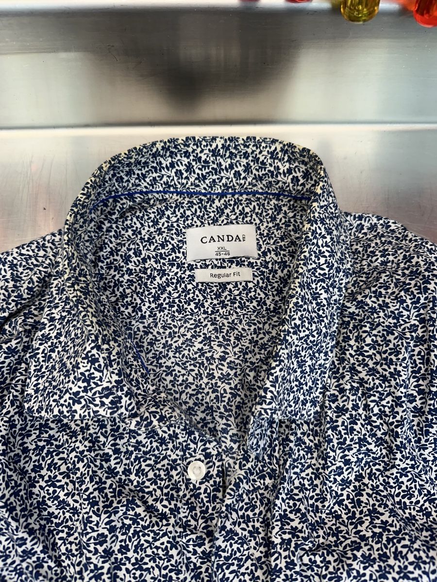 Camicie: Herren Hemd Canda blau weiss gemustert – Usato da Schwende venduto da weesli 1