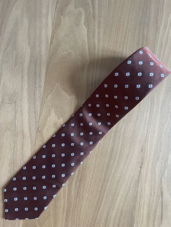 Magnifique cravate marron - Tom James - 100% soie 