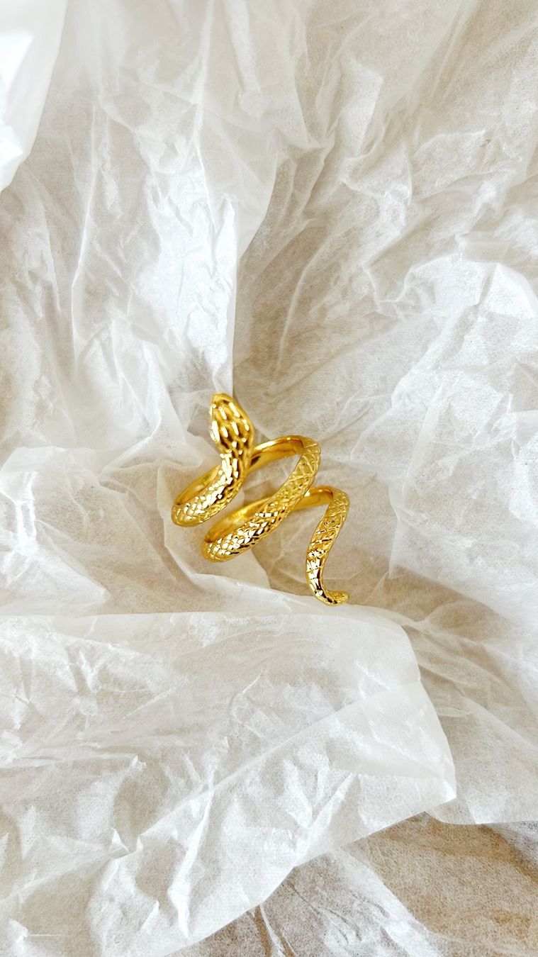 Anelli: Snake Ring - 18k gold plated with zirconia – Nuovo e nell'imballaggio originale da Romanshorn venduto da KikisClothing 1
