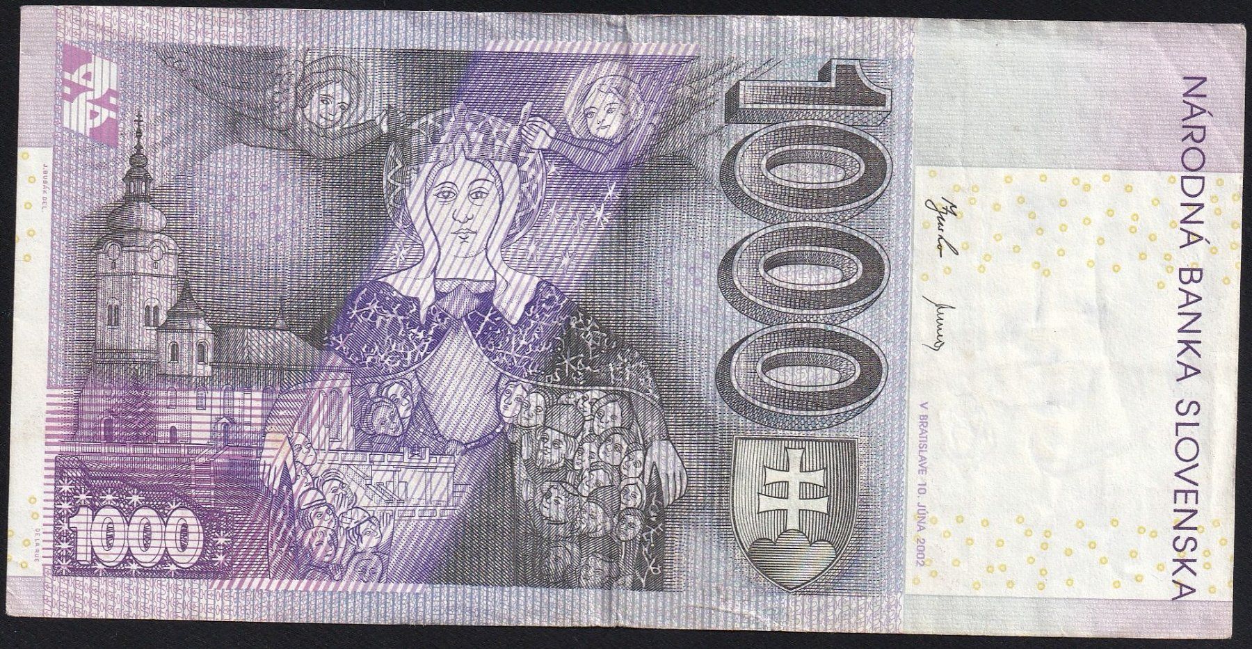 Banknoten: Slowakei 1000 Korun 2002 – Gebraucht aus Brugg AG von banknoten_muesli 1