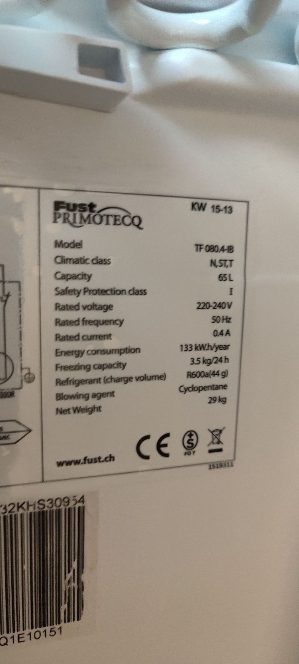Fust Gefrierschrank: Fust PRIMOTECQ Gefrierschrank – Gebraucht aus Windisch von norbydoo 1