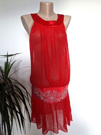 Superbe Robe voile- Miss Lola – Broderie Argentée – Taille S