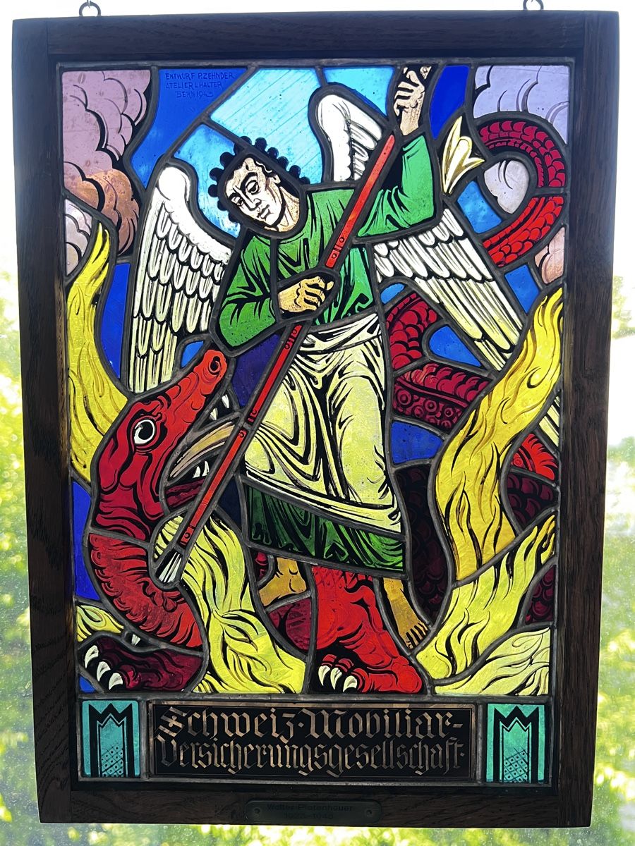 Sonstige Antiquitäten & Kunst: Zwei Glasbilder Jugendstil Berner Vereinsleben – Gebraucht aus Neuenegg von Magosaurus 1