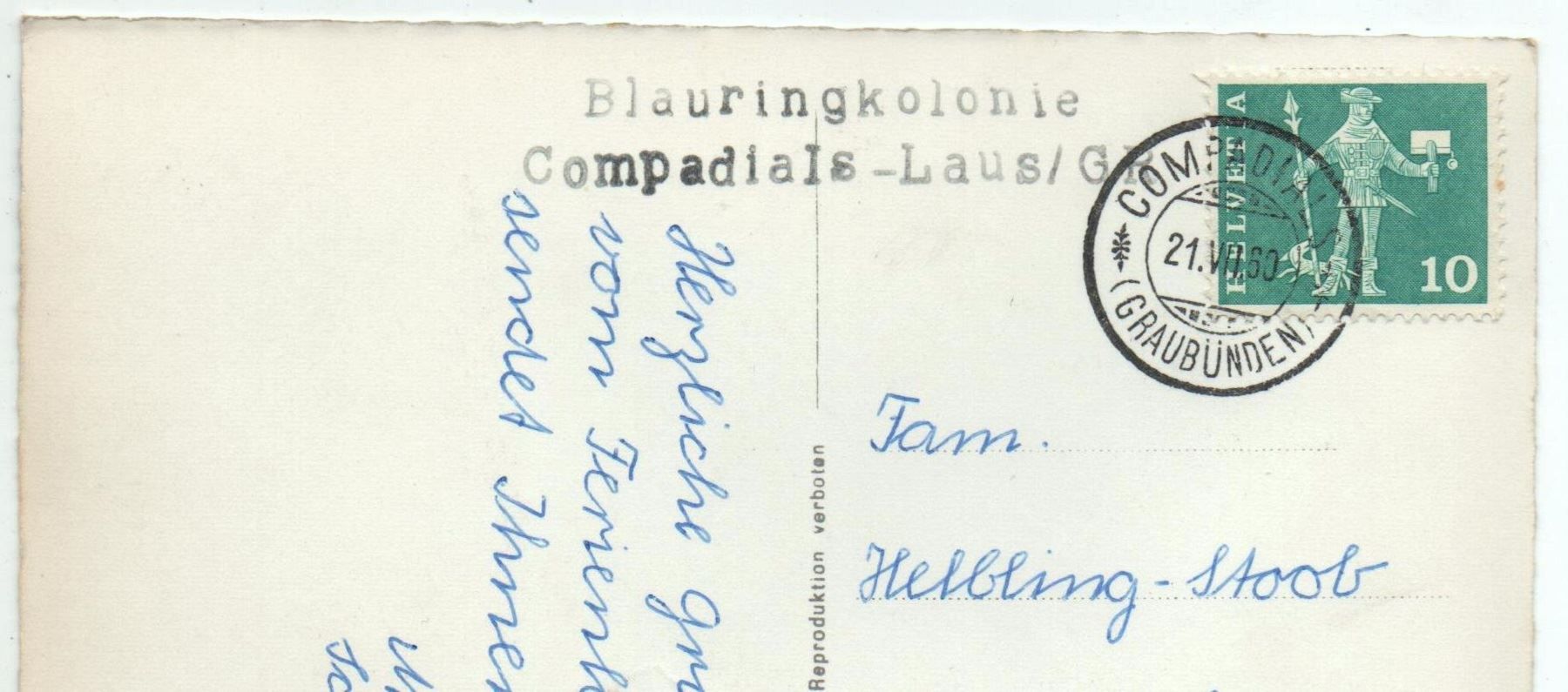 Cartes postales: COMPADIALS LAUS Bündner Oberland – D'occasion à Jona par philajona 1