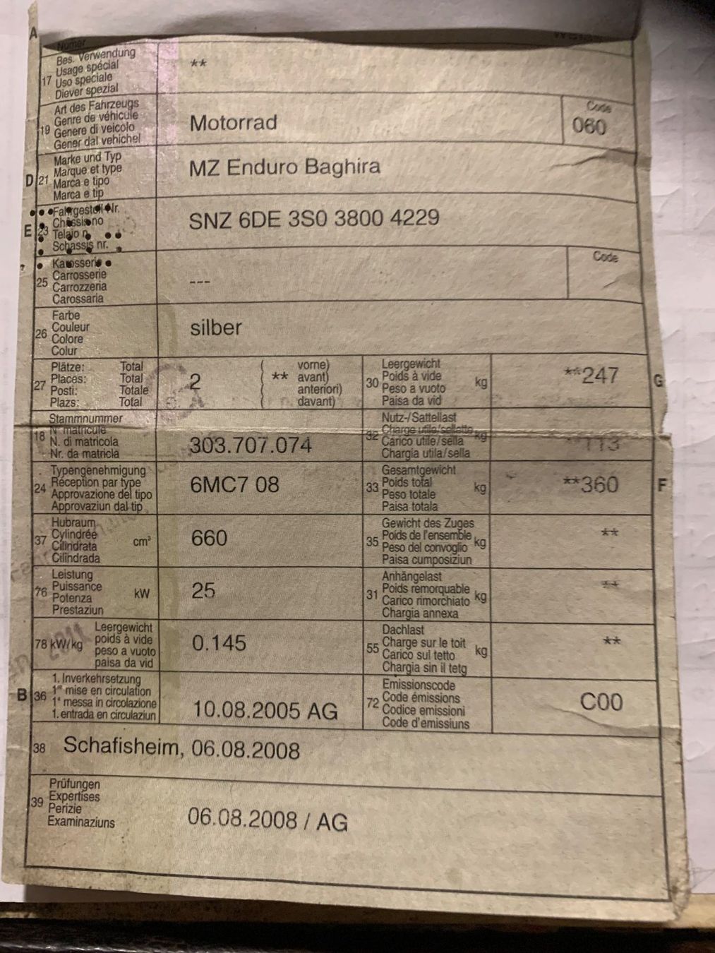 Mz Tutti i ricambio per moto: Rahmen MZ Baghira – Usato da Seon venduto da guzzipower 3